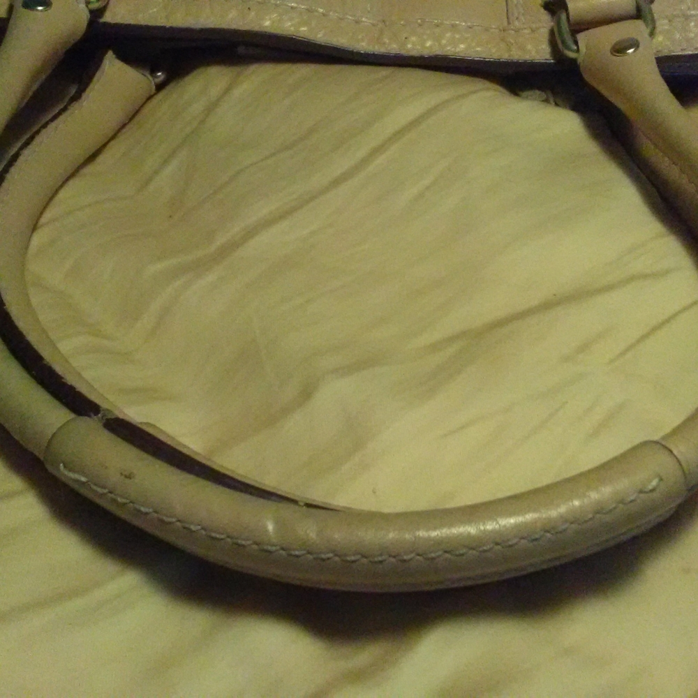 Coach Beige Leather Shoulder Bag with Tassel - Picture 11 of 15
